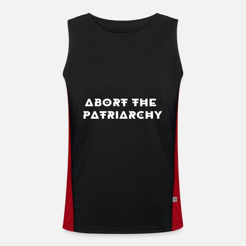 Aborting the Patriarchy - Men's Functional Contrast Tank Top  - black/red