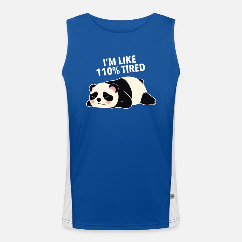 I'm Like 110% Tired - Cute Panda Funktionelles Kontrast-Tank Top für Männer 