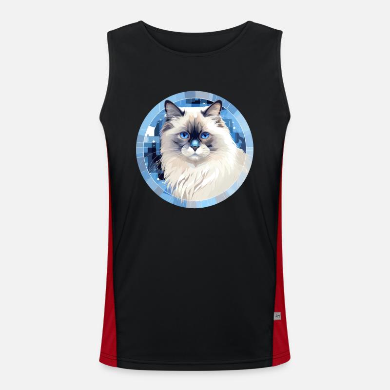 Ragdoll Katze Funktionelles Kontrast-Tank Top für Männer 