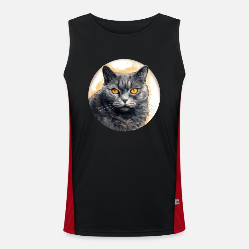 Chat Chartreux Débardeur respirant contrasté Homme 
