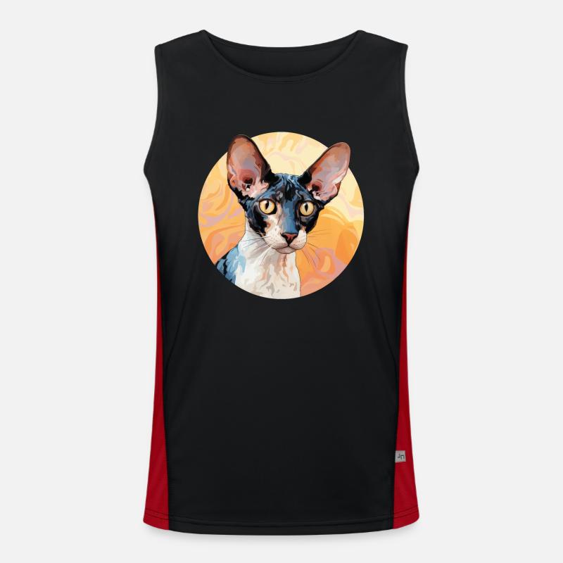 Cornish Rex Katze Funktionelles Kontrast-Tank Top für Männer 