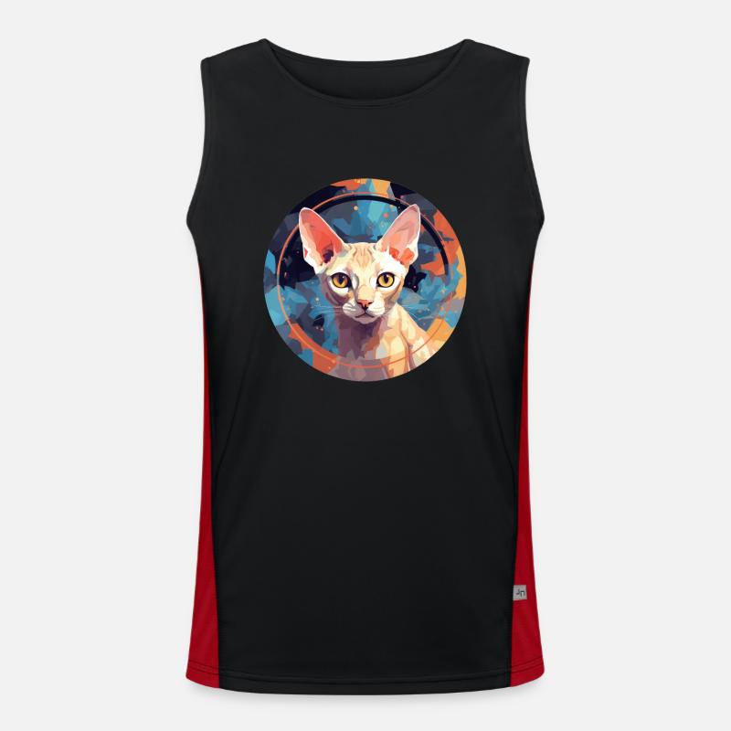 Devon Rex Cat Men's Functional Contrast Tank Top 