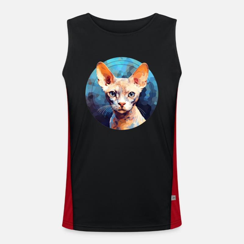 Devon Rex Katze Funktionelles Kontrast-Tank Top für Männer 