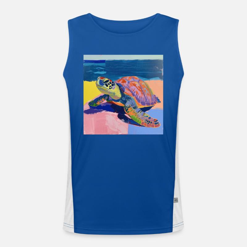 schildkröte, bunt, tier, geschenk, geschenkidee Funktionelles Kontrast-Tank Top für Männer 