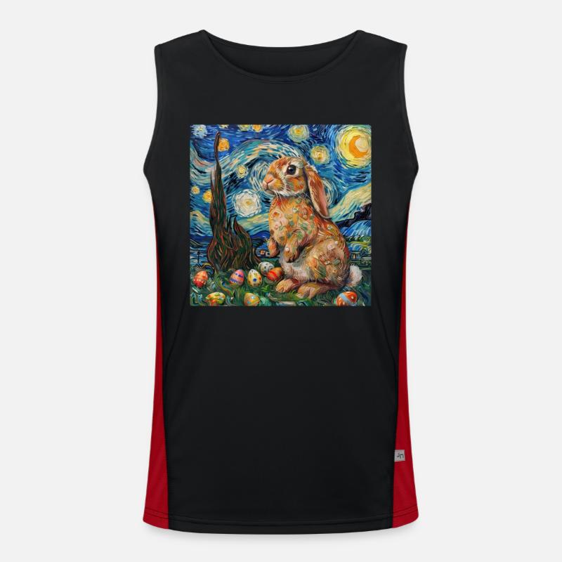 Easter Bunny, Easter, Bunny - Men's Functional Contrast Tank Top - black/red
