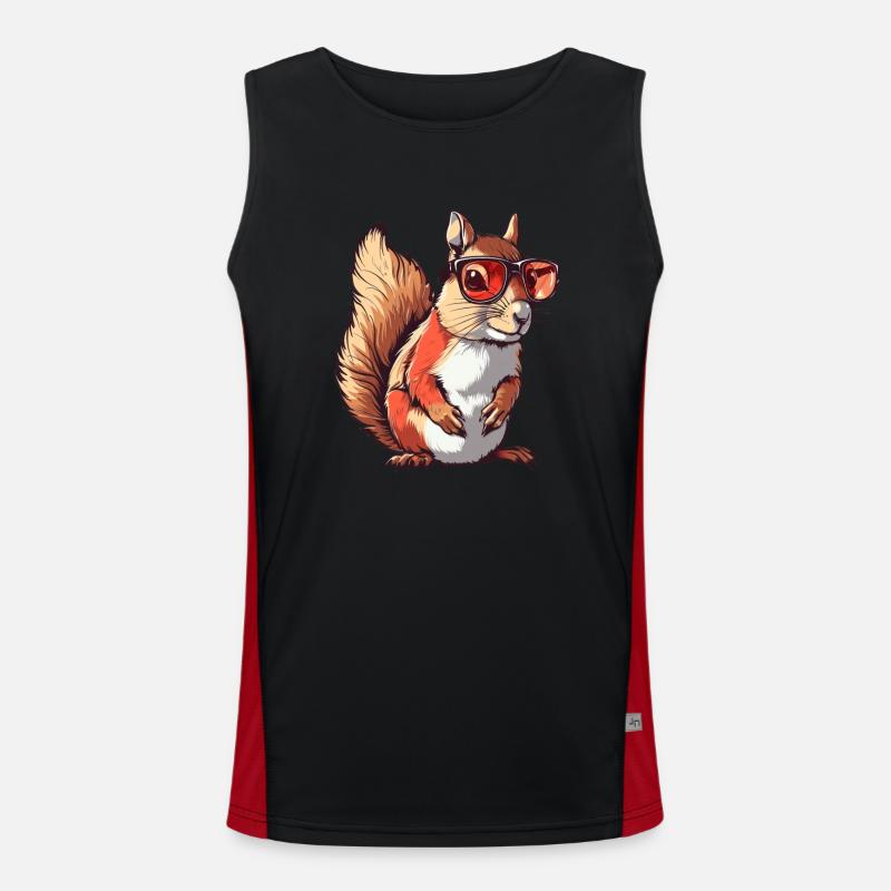 Squirrel, sunglasses, summer, gift Men's Functional Contrast Tank Top 