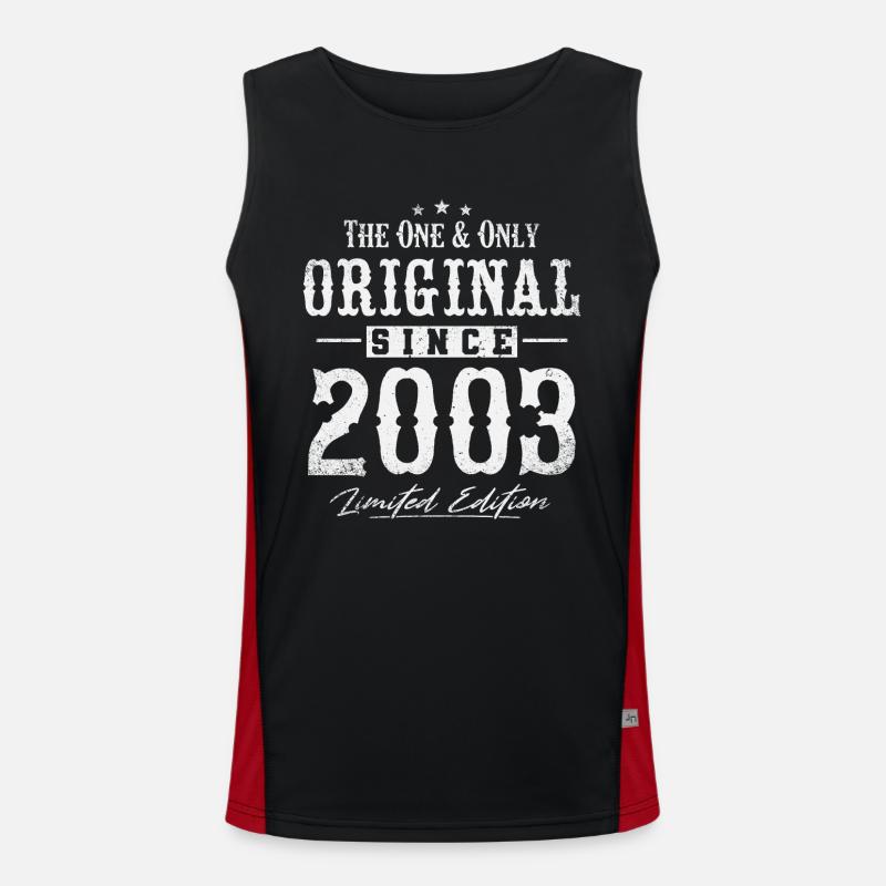Original since 2003 - Men's Functional Contrast Tank Top - black/red