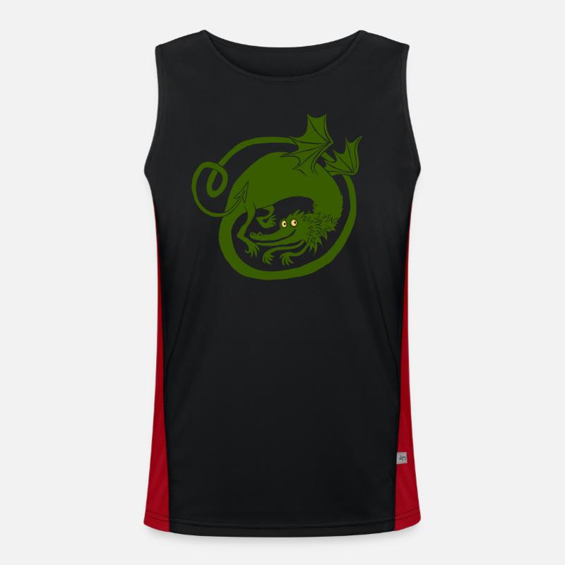 Drache (dunkler) Funktionelles Kontrast-Tank Top für Männer 