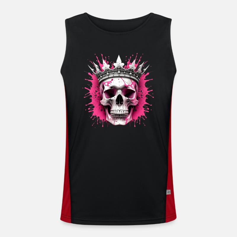 Crown & Skull Splash: Creative energy in pink Men's Functional Contrast Tank Top 