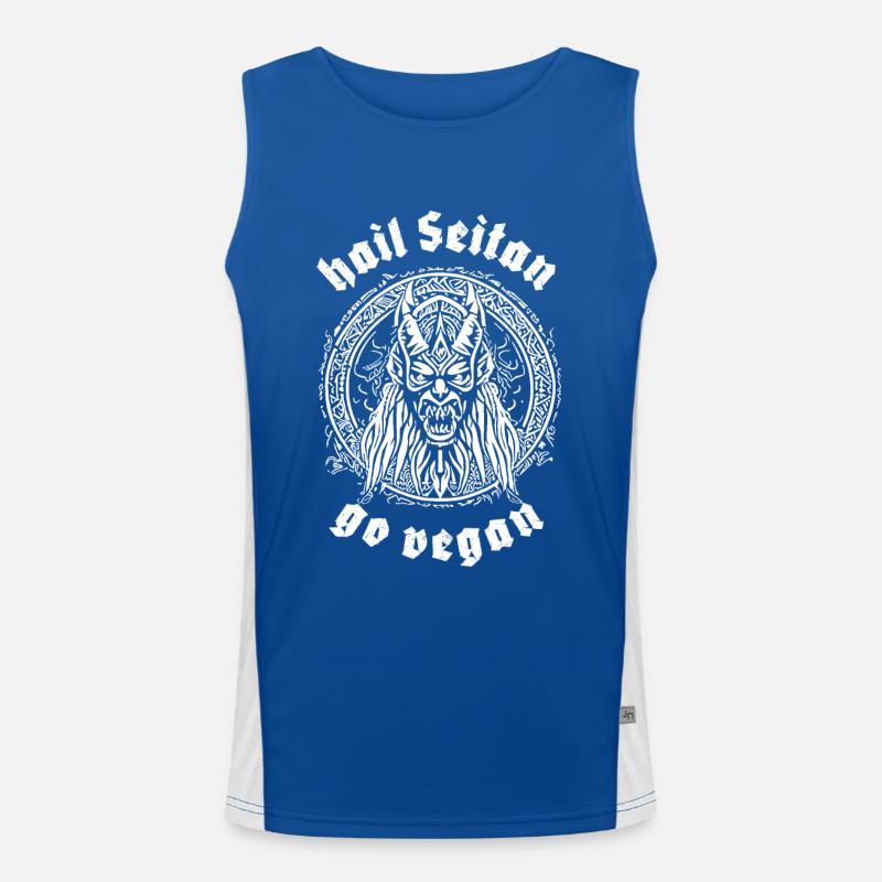 HAIL SEITAN - go vegan Men's Functional Contrast Tank Top 