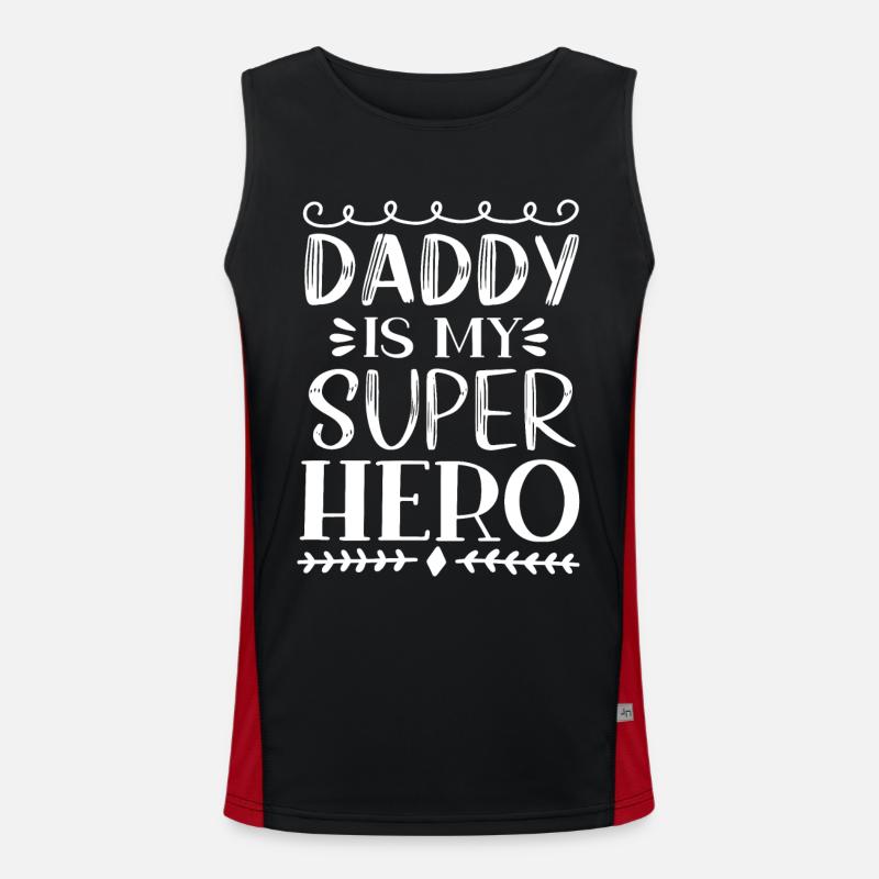 Daddy Is My Super Hero - Men's Functional Contrast Tank Top - black/red