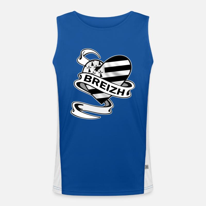 breizh Herzen der Bretagne Funktionelles Kontrast-Tank Top für Männer 