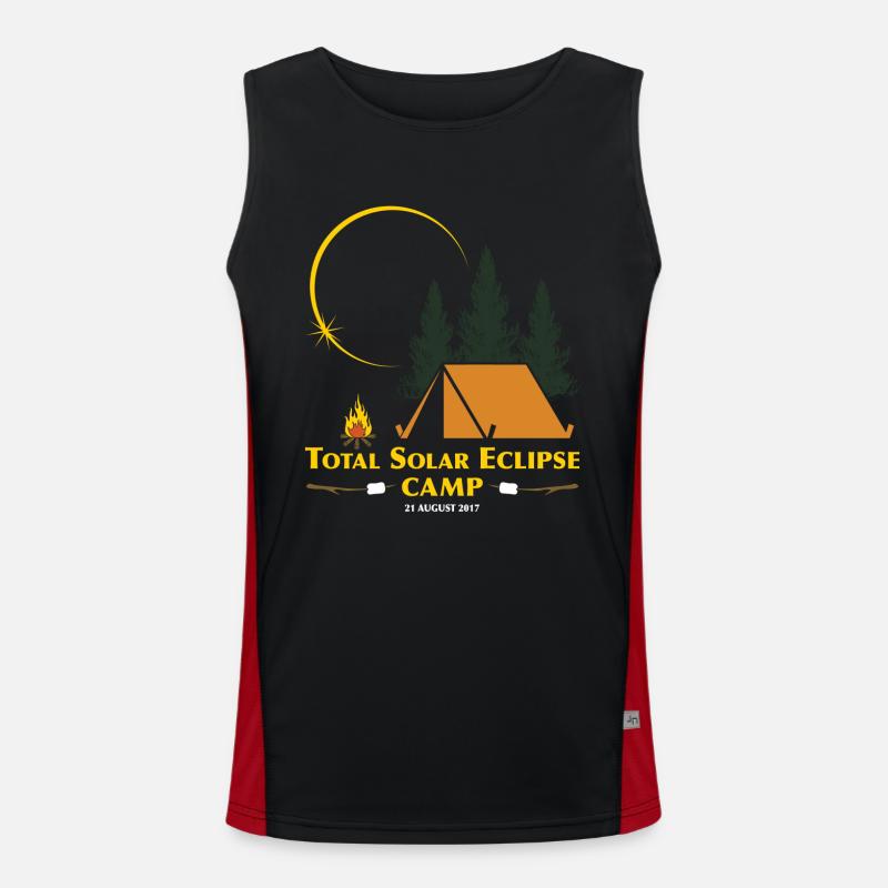 Total Solar Eclipse Camp - Men's Functional Contrast Tank Top  - black/red