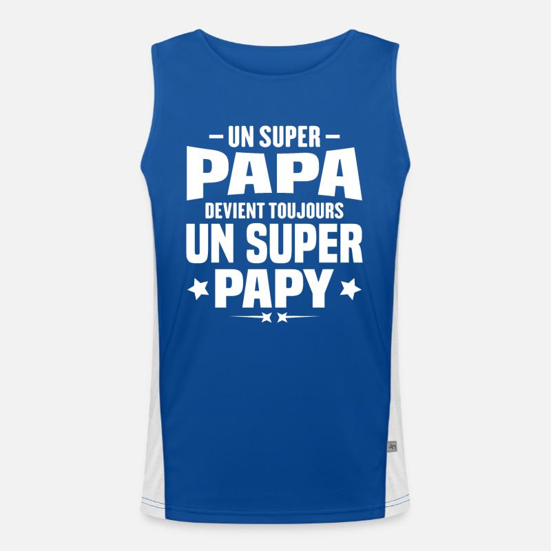 Un super papa devient toujours un super papy Débardeur respirant contrasté Homme 