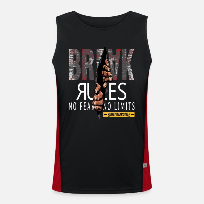 Break Rules - Regeln Brechen Funktionelles Kontrast-Tank Top für Männer 