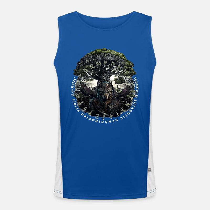 Vikings Valhalla Wolf Odins Men's Functional Contrast Tank Top 
