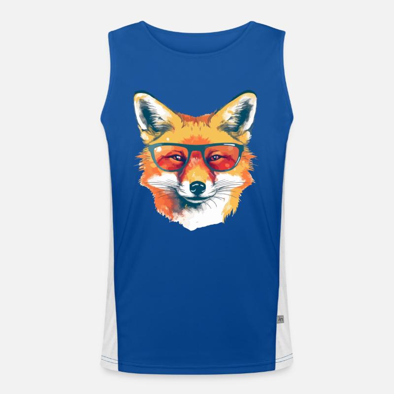 Rex, der bebrillte Fuchs Funktionelles Kontrast-Tank Top für Männer 