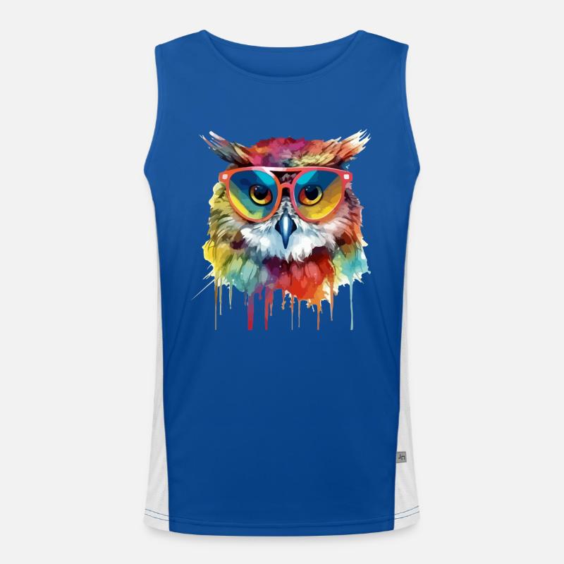 Hacko die Eule Funktionelles Kontrast-Tank Top für Männer 