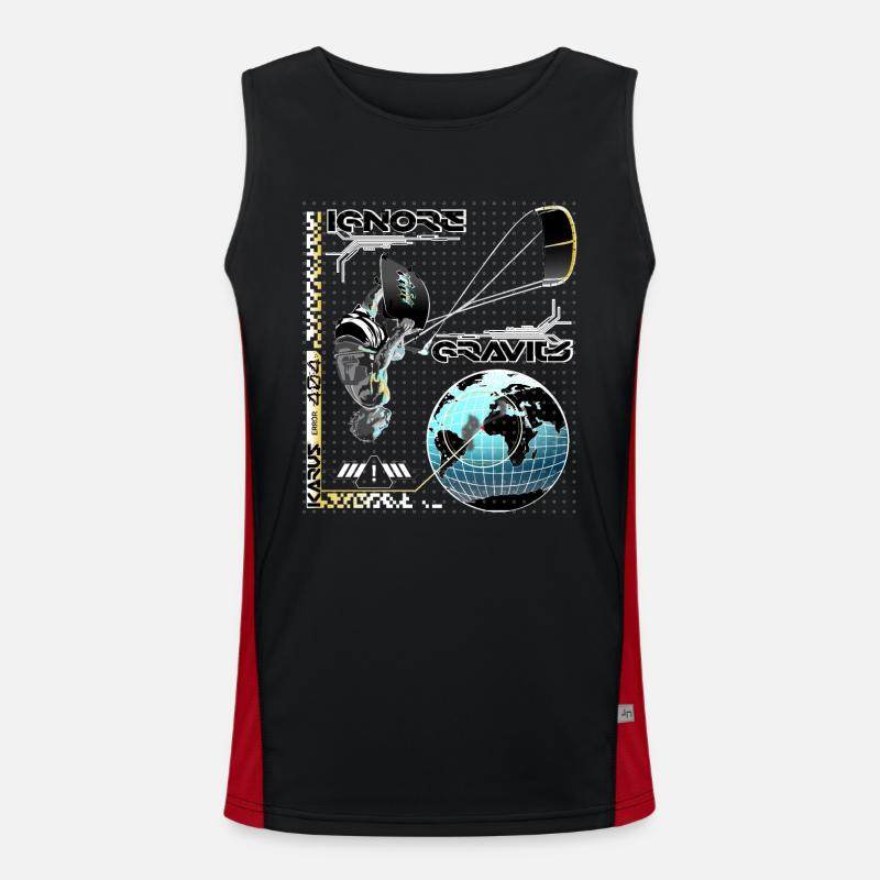 Kitesurfer Funktionelles Kontrast-Tank Top für Männer 