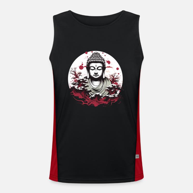 Buddha-Statue Funktionelles Kontrast-Tank Top für Männer 