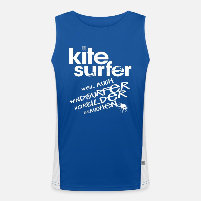 Kitesurfer vs Windsurfer Funktionelles Kontrast-Tank Top für Männer 