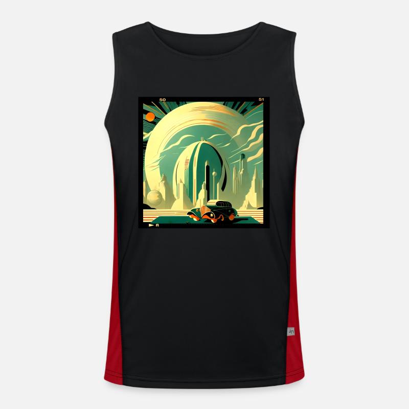Nostalgic future - Men's Functional Contrast Tank Top  - black/red