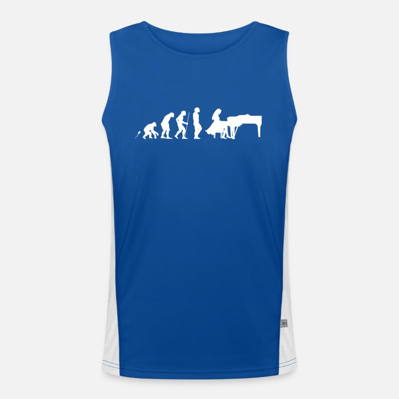 Klavier Evolution Fun Shirt Funktionelles Kontrast-Tank Top für Männer 