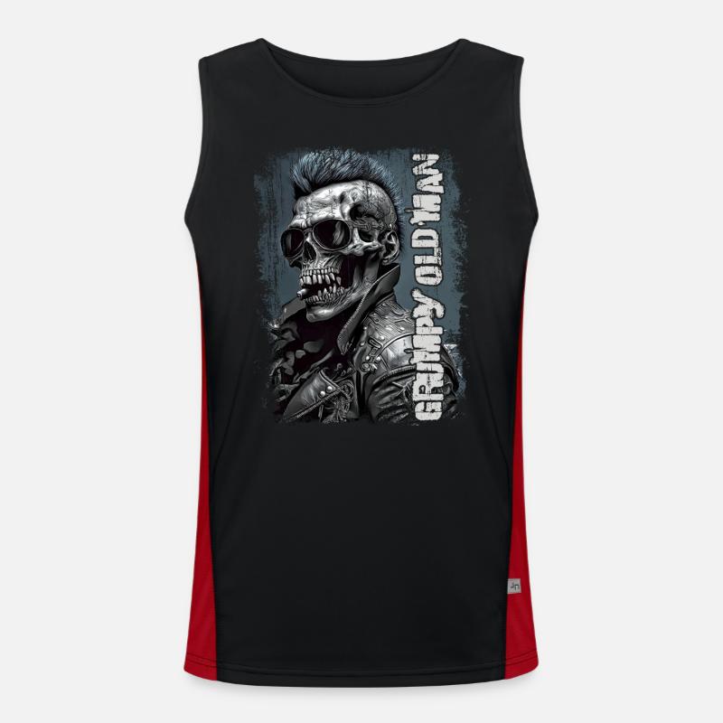 Grumpy old man - Funktionelles Kontrast-Tank Top für Männer  - Schwarz/Rot