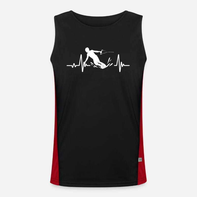 Wakeboarden Herzschlag Wakeboard Wakeboarder Funktionelles Kontrast-Tank Top für Männer 