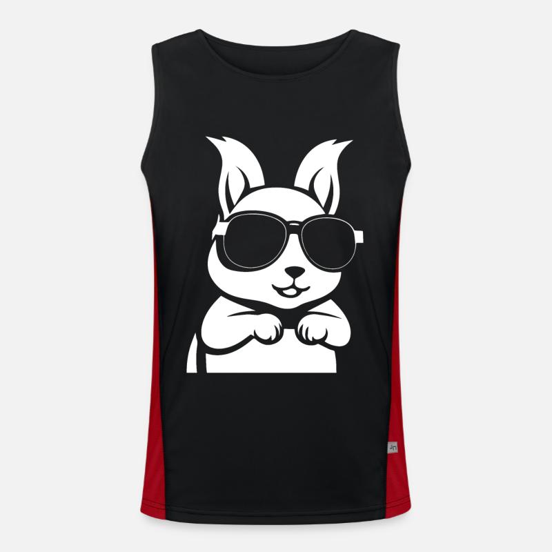 Funny Squirrel Wearing Sunglasses Squirrels Men's Functional Contrast Tank Top 