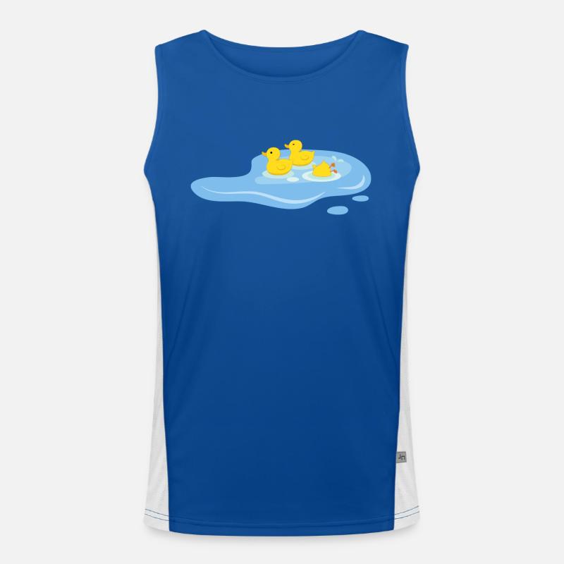 Ducks in a pond Men's Functional Contrast Tank Top 