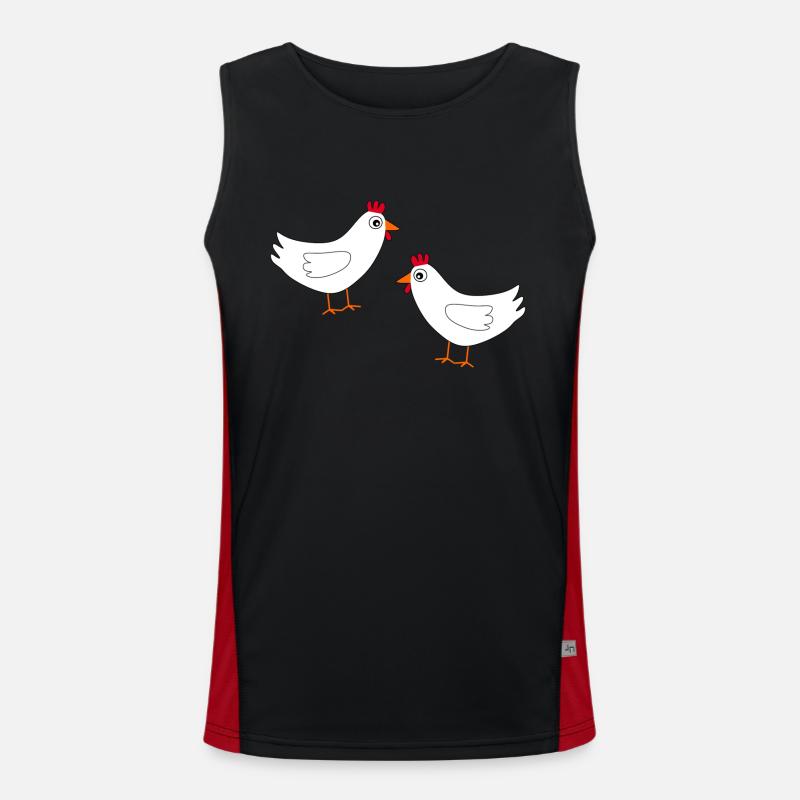 Poulet Blanc Poulets Blancs Poules Pâques Débardeur respirant contrasté Homme 
