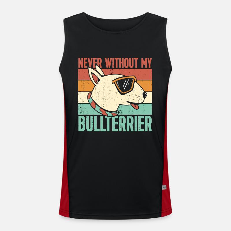 Jamais sans mon Bull Terrier Débardeur respirant contrasté Homme 