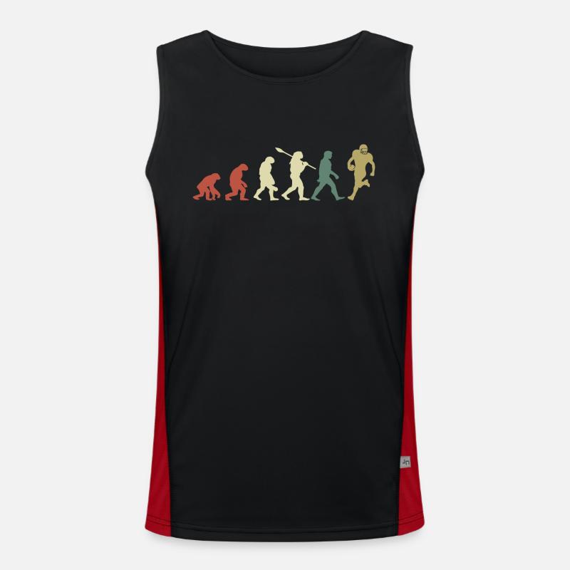Evolution Rugby - Men's Functional Contrast Tank Top  - black/red