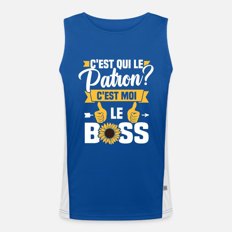 C'est qui le patron c'est moi le boss Débardeur respirant contrasté Homme 