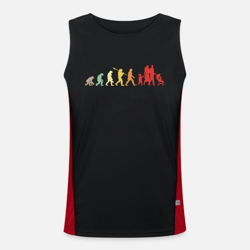 Family Evolution - Familien-Geburtstagsgeschenk Funktionelles Kontrast-Tank Top für Männer 