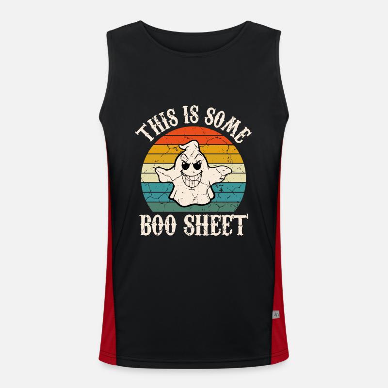 C’est Boo Sheet Ghost Retro Halloween Costume Débardeur respirant contrasté Homme 