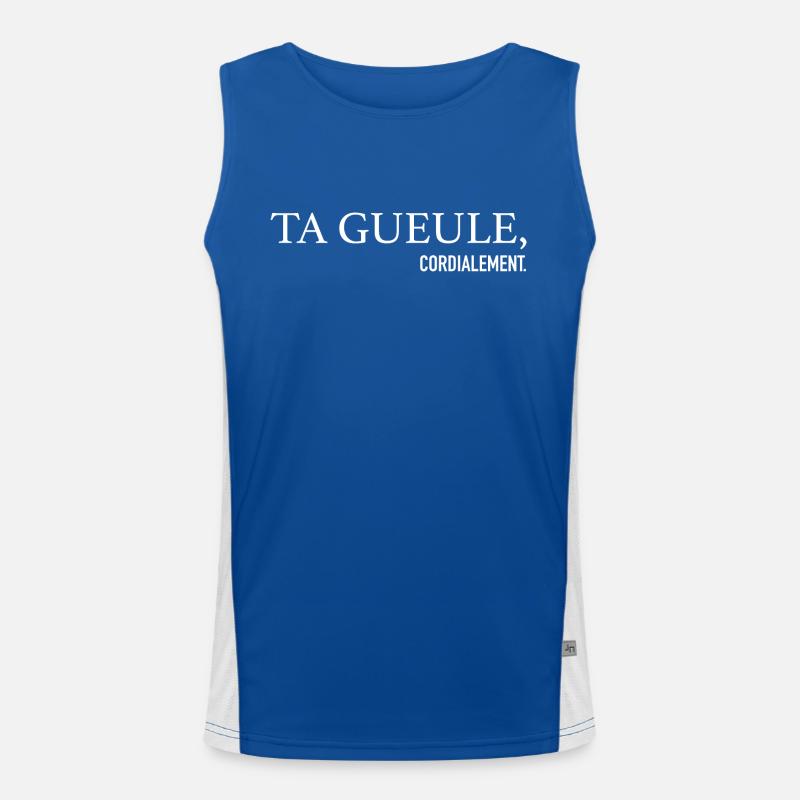Ta Gueule cordially Phrase Drôle Men's Functional Contrast Tank Top 