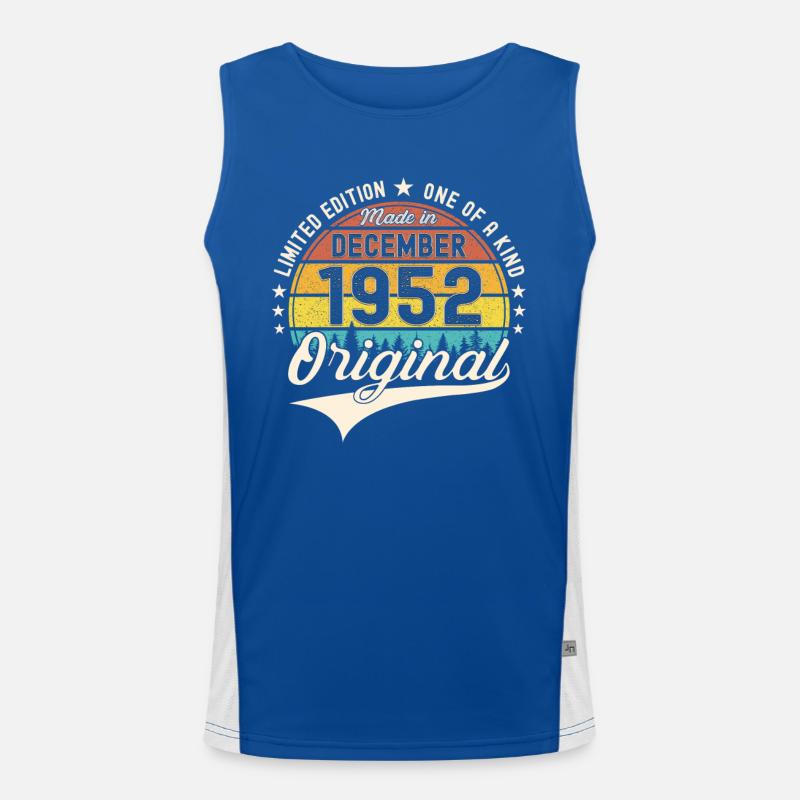 Original December 1952 70th birthday gift Men's Functional Contrast Tank Top 