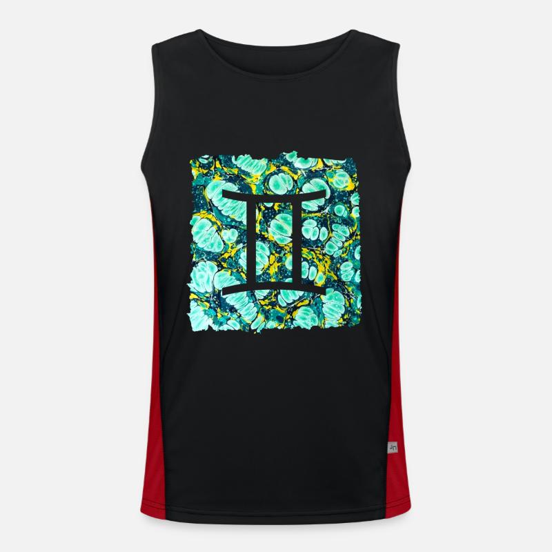 Gemini E 241 - Men's Functional Contrast Tank Top  - black/red