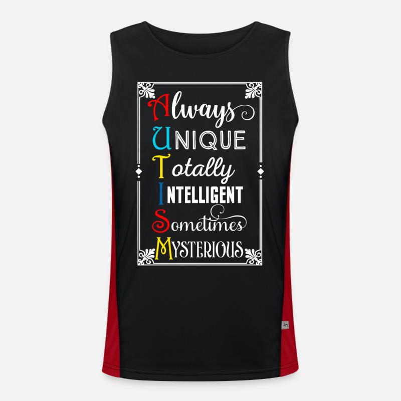 Autism Gift Asperger's Parents Awareness ADHD Men's Functional Contrast Tank Top 