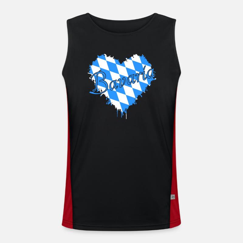 Bavaria Herz Bayern Funktionelles Kontrast-Tank Top für Männer 