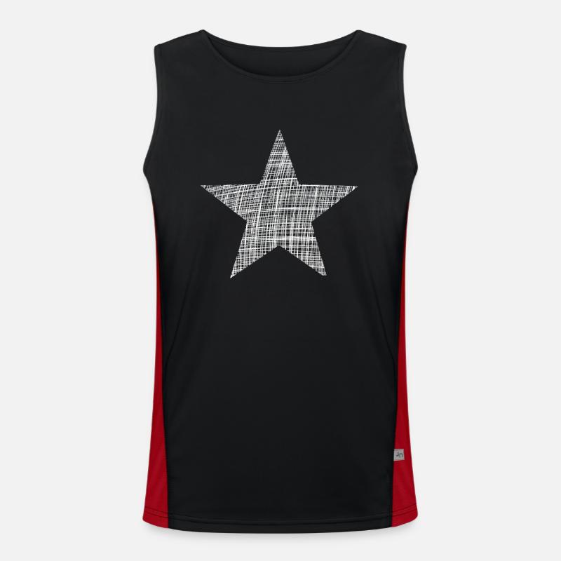weißer Stern, white star Funktionelles Kontrast-Tank Top für Männer 