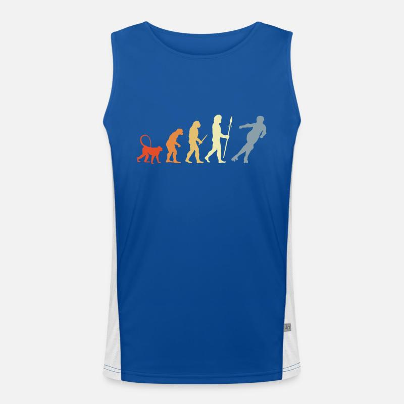 Vintage Roller Skates Evolution Funktionelles Kontrast-Tank Top für Männer 