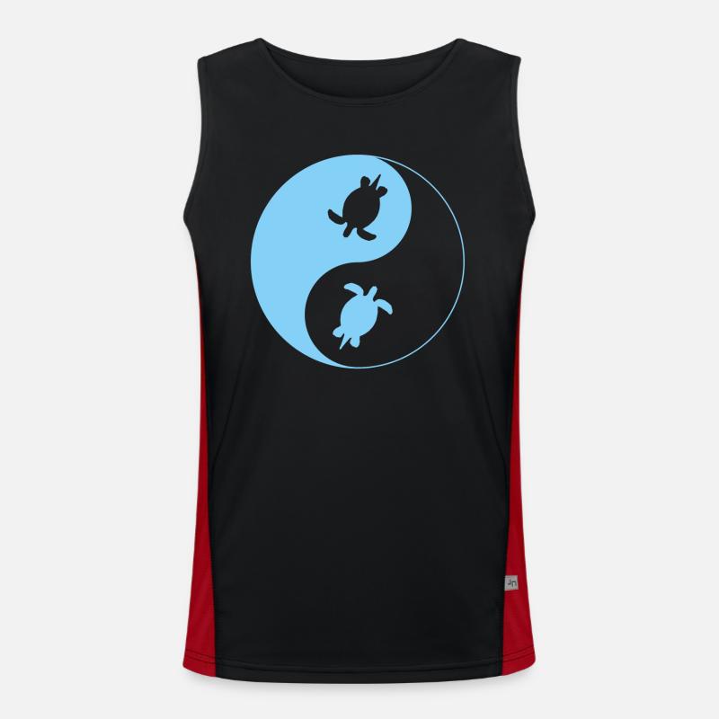 schildkröte, yin yang, turtle Funktionelles Kontrast-Tank Top für Männer 