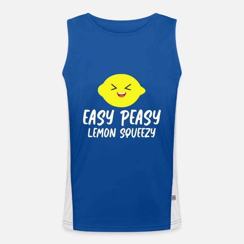 Lemonade Lemons Easy Peasy Lemon Squeezy Men's Functional Contrast Tank Top 