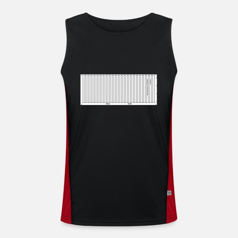 ISO-Container Seecontainer Schiffscontainer TEU Funktionelles Kontrast-Tank Top für Männer 