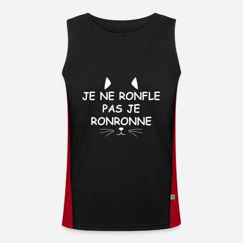 Ronfleur Je ne ronfle pas je ronronne Débardeur respirant contrasté Homme 