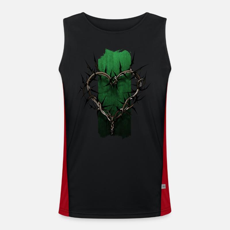 Thorned Devotion: Heart-Shaped Thorn Branch Men's Functional Contrast Tank Top 