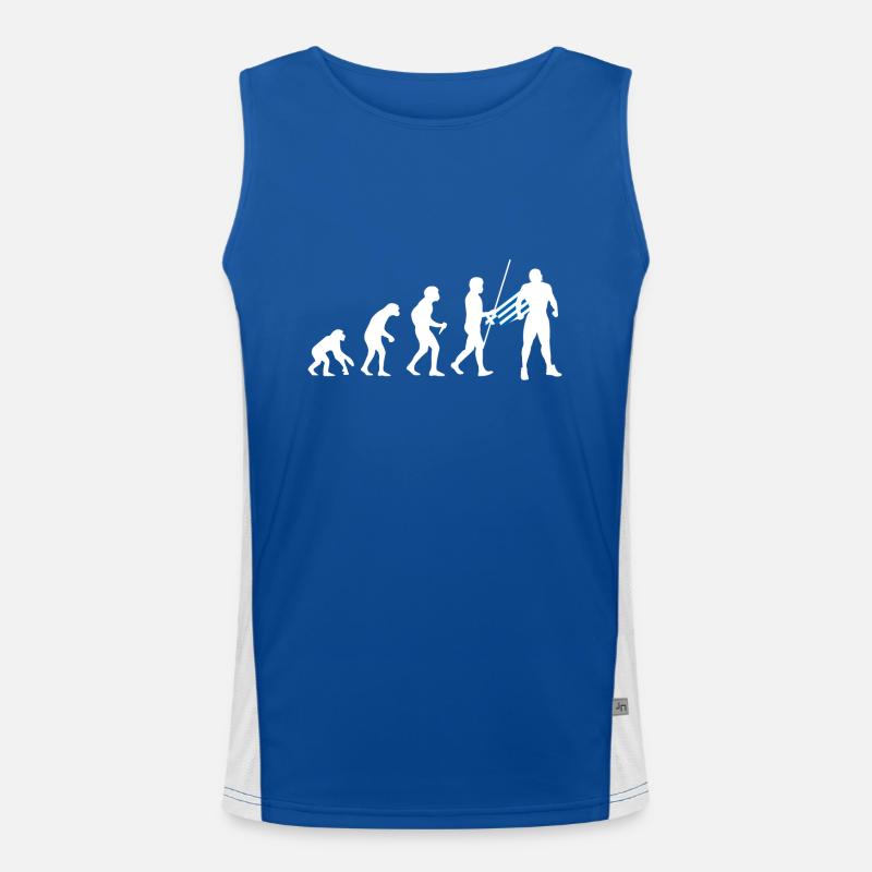 Greek Evolution Superhero Greek Flag Men's Functional Contrast Tank Top 